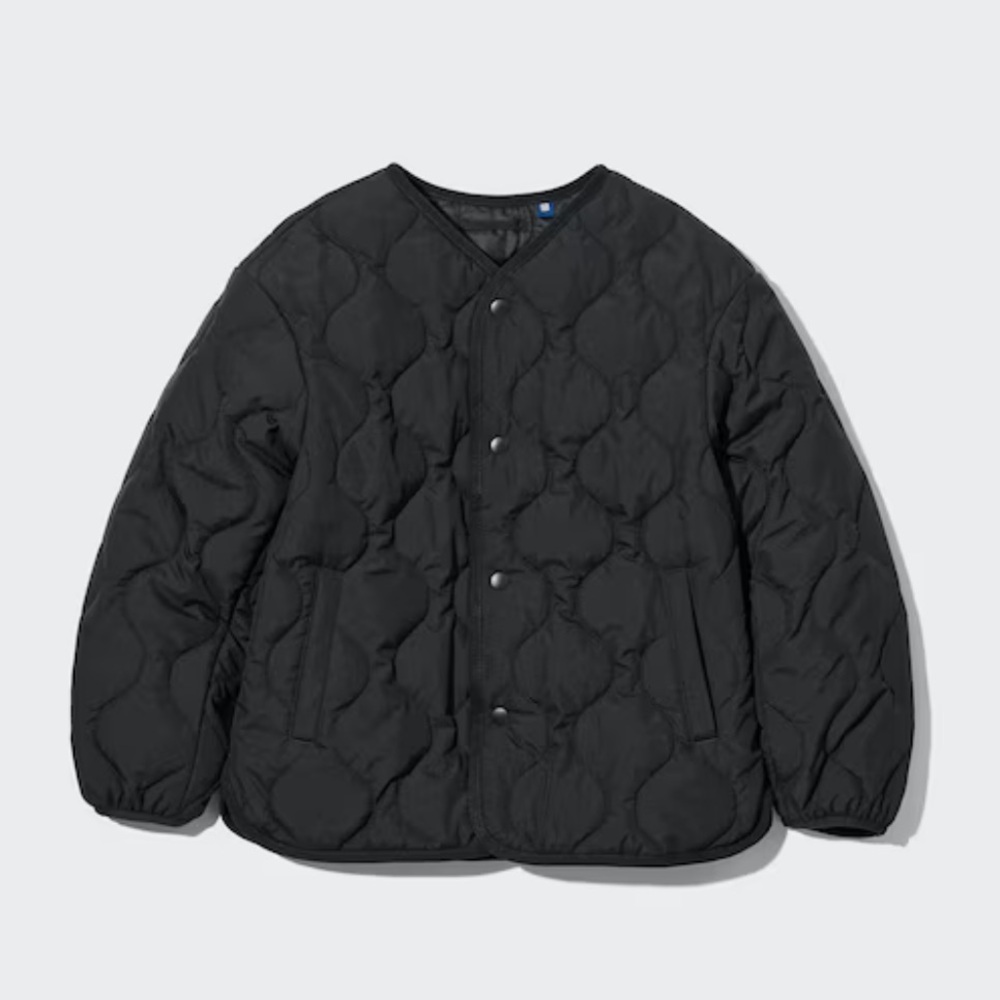 Uniqlo Kids Quilted Puffer Lightweight Jacket Black